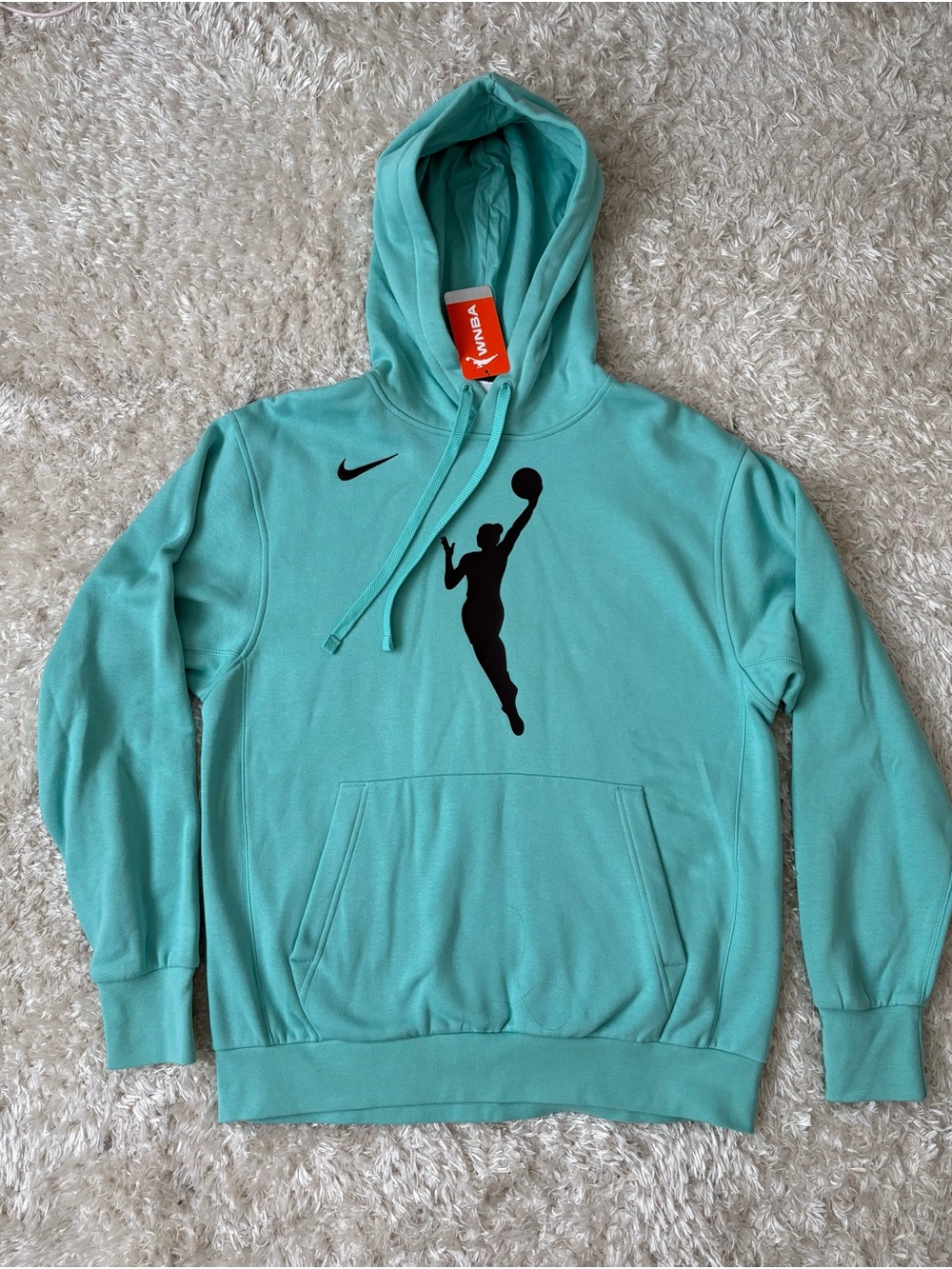 Nike WNBA Men’s Liberty Blue Crewneck Hoodie Black Logo Basketball Silhouette